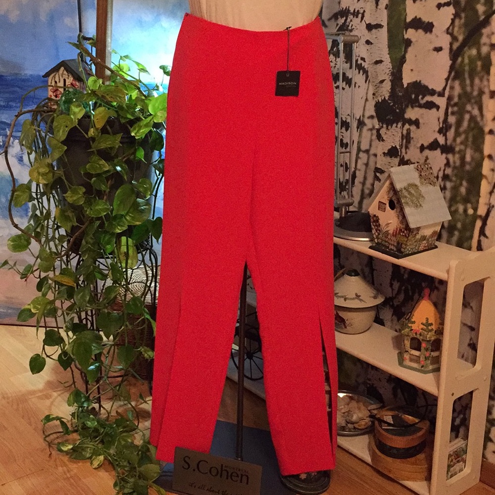 Madison, size 14W Curvy Fire Red pants w/spandex